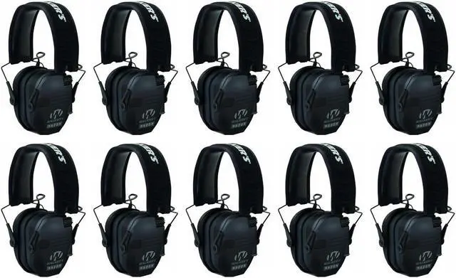 Main image of Walker's Razor Slim Ultra Low Profile Compact Design Earmuffs (Black) 10-Pack