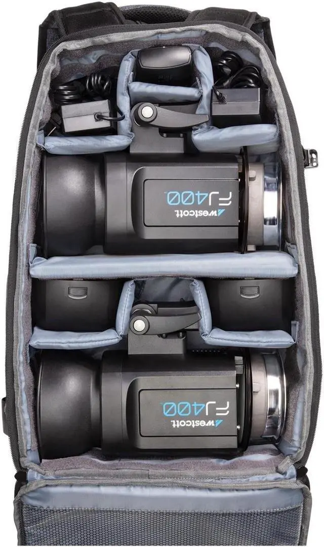 Alt view image 2 of 10 - Westcott FJ400 Strobe 2-Light Backpack Kit and FJ-X3M Universal Wireless Trigger