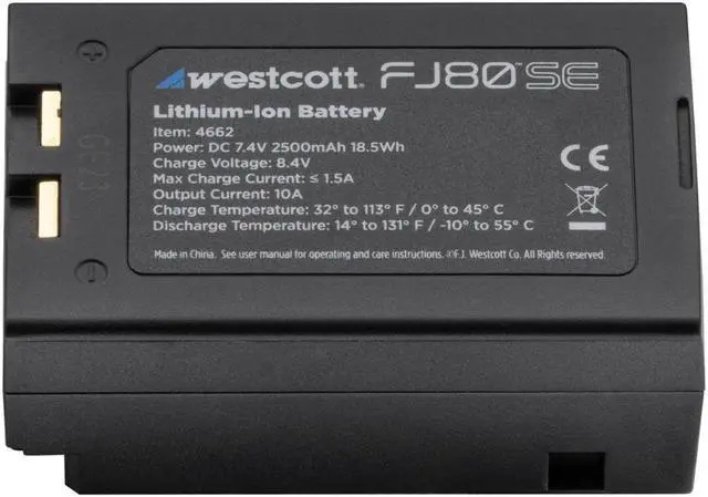 Alt view image 6 of 8 - Westcott FJ80-SE Lithium-Ion Battery