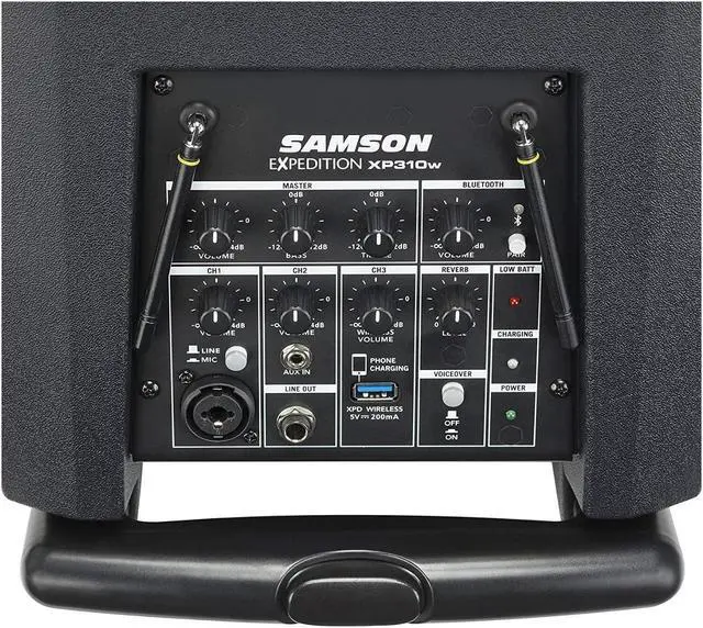 Alt view image 5 of 15 - Samson Expedition XP310w Portable PA-10 Speaker with Handheld Wireless System