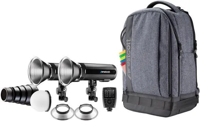 Alt view image 2 of 7 - Westcott FJ200 Strobe 2-Light Backpack Kit with FJ-X3 S Wireless Trigger Bundle