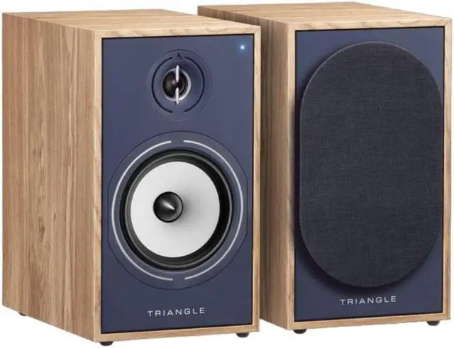Main image of Triangle Borea Active Bluetooth Bookshelf Speaker Pair - Light Oak Blue (BR03BT)