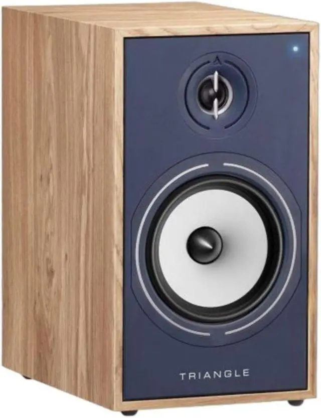 Alt view image 3 of 6 - Triangle Borea Active Bluetooth Bookshelf Speaker Pair - Light Oak Blue (BR03BT)