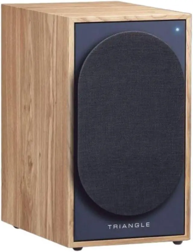 Alt view image 4 of 6 - Triangle Borea Active Bluetooth Bookshelf Speaker Pair - Light Oak Blue (BR03BT)