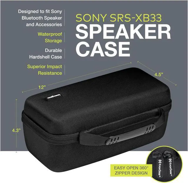 Alt view image 3 of 7 - Knox Gear Hard Travel/Storage Case for Sony SRS-XB33 Portable Bluetooth Speaker