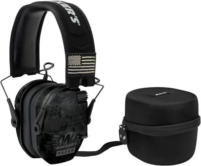 Main image of Walkers Game Ear Razor Muffs Patriot Series (Kryptek Camo) with Protective Case