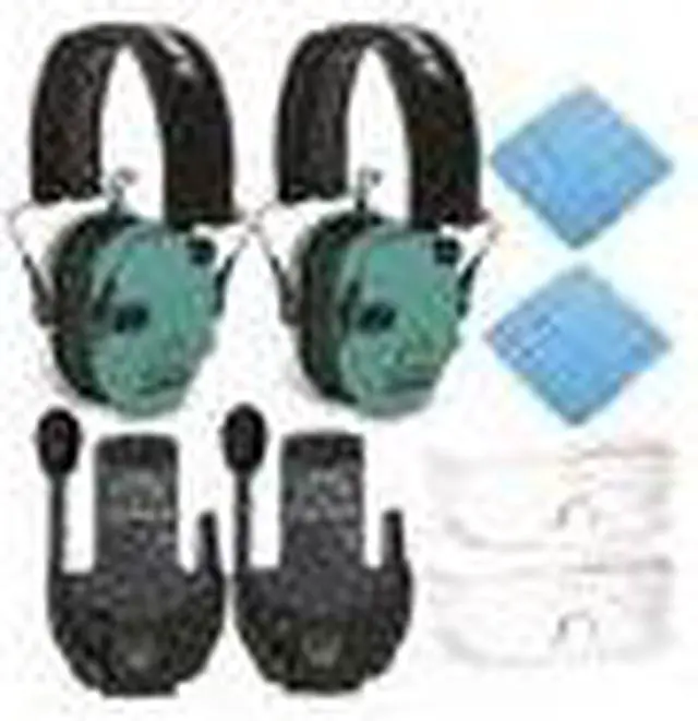 Alt view image 4 of 7 - Walkers Razor Electronic Muffs (Light Teal, 2-Pack) with Walkie Talkies
