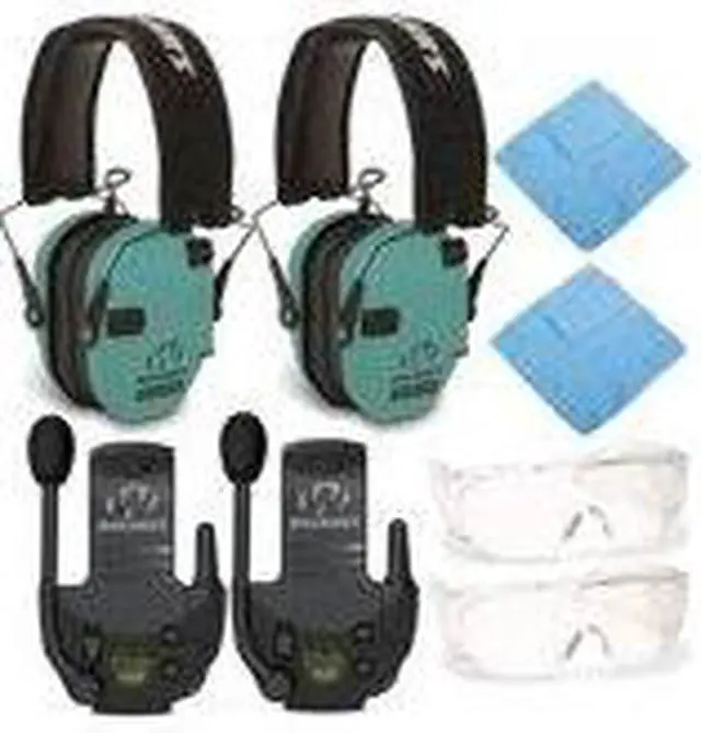 Alt view image 3 of 7 - Walkers Razor Electronic Muffs (Light Teal, 2-Pack) with Walkie Talkies