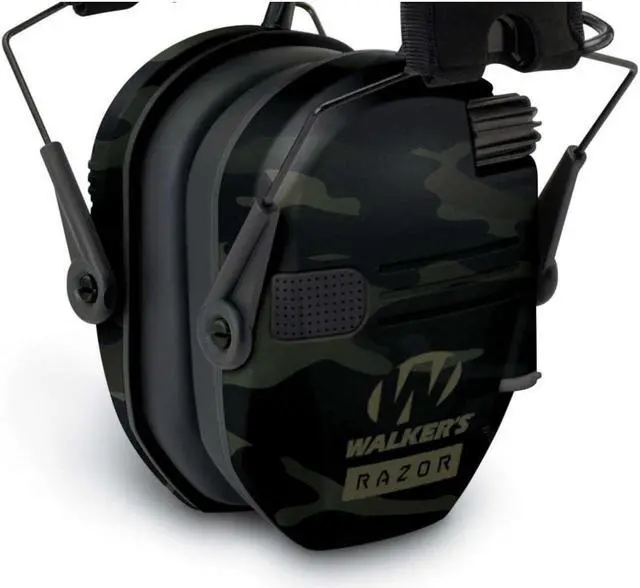 Alt view image 3 of 3 - Walker's Razor Slim Electronic Shooting Muffs 4-Pack, Multi cam Camo Gray