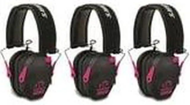 Alt view image 2 of 7 - Walker's Razor Slim Electronic Shooting Muffs 3-Pack, Pink