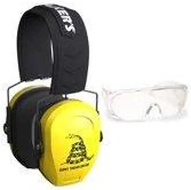 Alt view image 2 of 6 - Walker's Razor Slim Passive Safety Ear Muffs (Yellow, DTOM) w/ OTG Glasses Kit