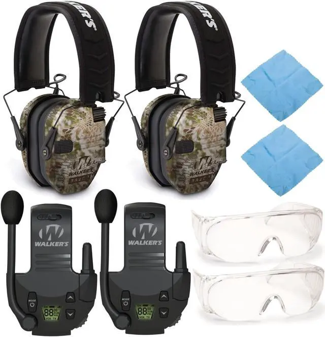 Main image of Walkers Razor Slim Electronic Muff (Kryptek Camo, 2-Pack) Bundle