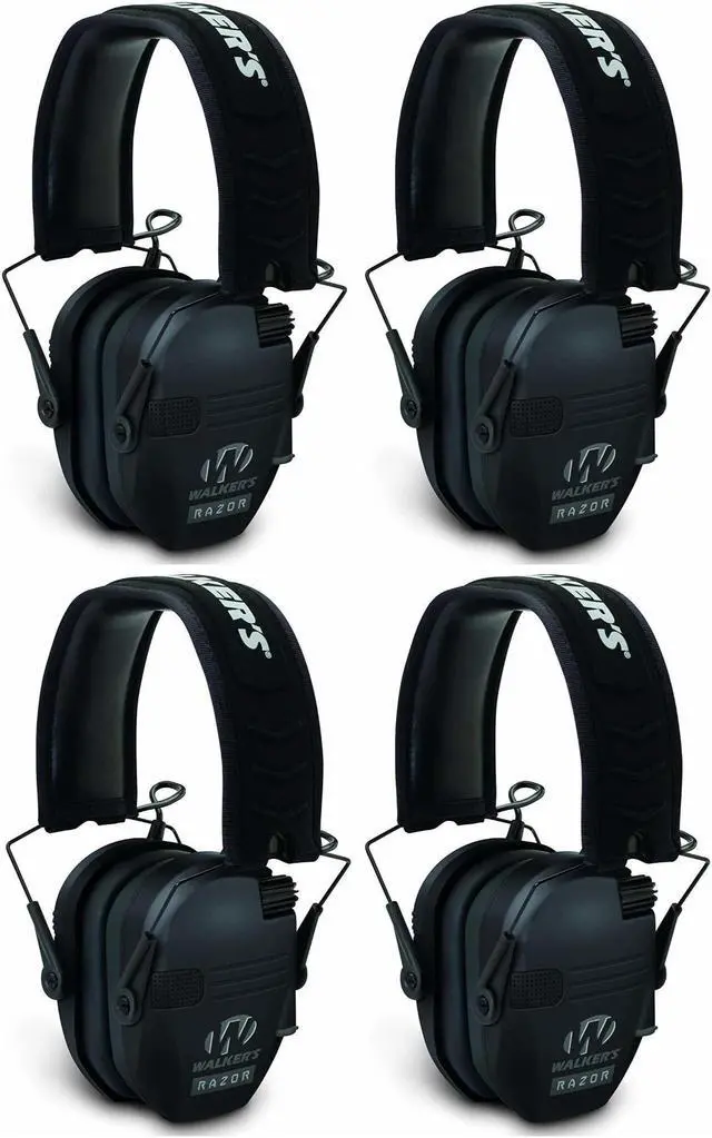 Main image of Walker's Razor Slim Electronic Shooting Muffs 4-Pack, Black