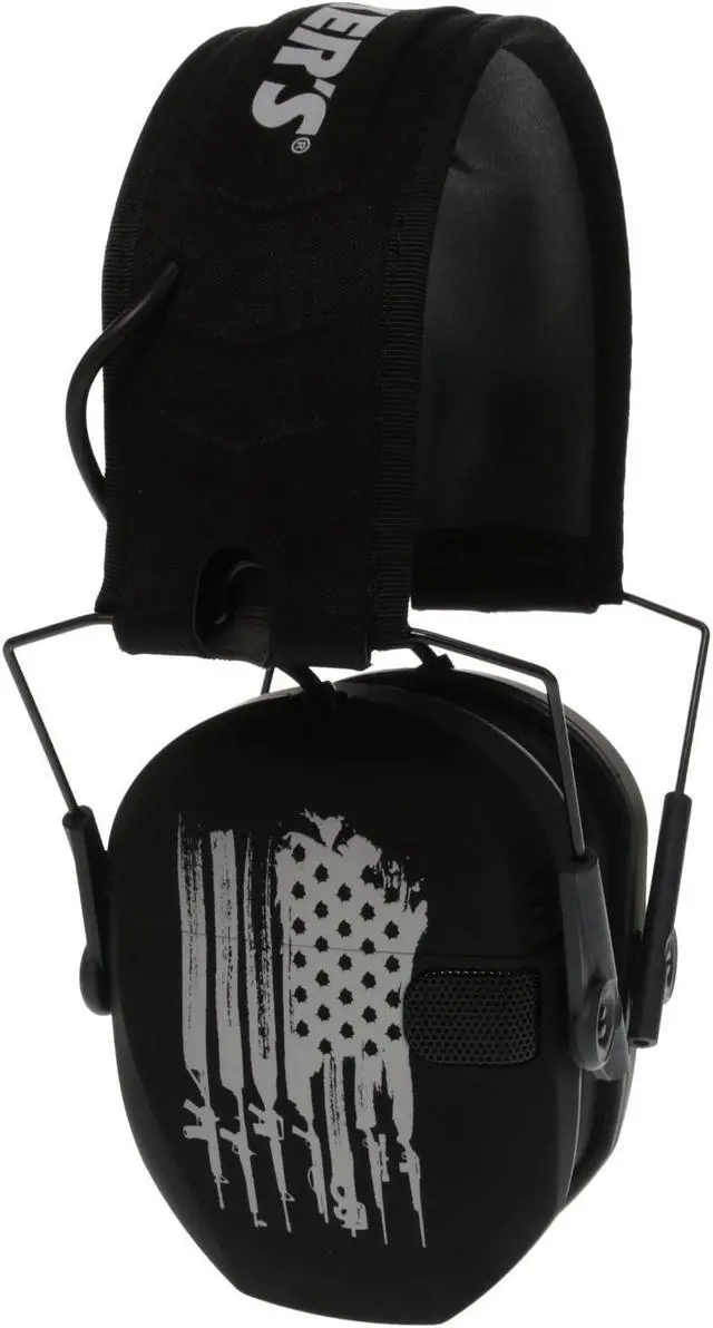 Alt view image 2 of 7 - Walkers Game Ear Razor Freedom Series Muffs (Flag) with Protective Case