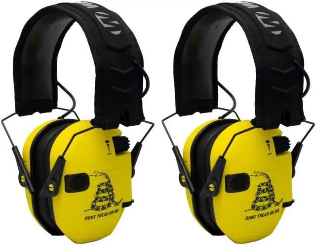 Main image of Walkers Razor Shooting Muffs (Don't Tread On Me Yellow) 2-Pack