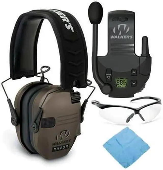 Main image of Walkers Razor Slim Electronic Muff (Flat Dark Earth) with Walkie Talkie Bundle