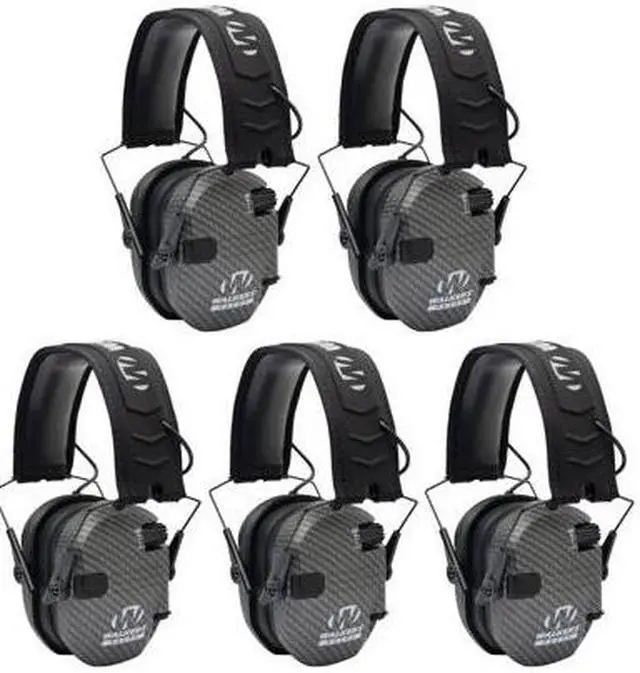 Main image of Walker's Razor Slim Electronic Shooting Muffs 5-Pack Bundle (Carbon Gray)