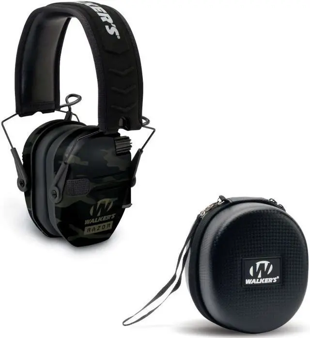Main image of Walkers Razor Slim Electronic Shooting Hearing Protection Muff, Grey, with Case
