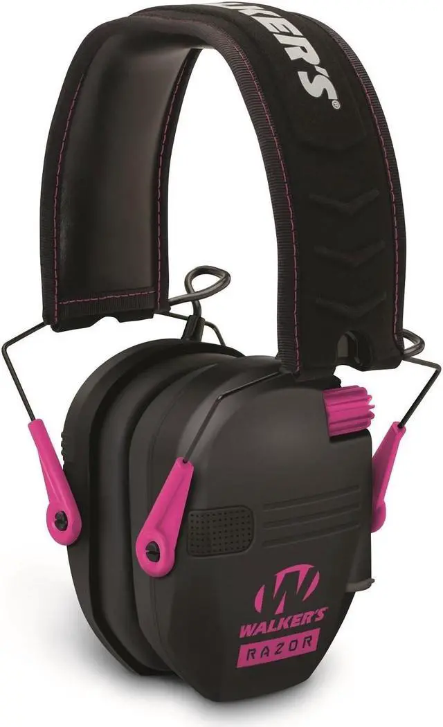 Alt view image 2 of 3 - Walker's Razor Slim Electronic Shooting Muffs 2-Pack, Pink