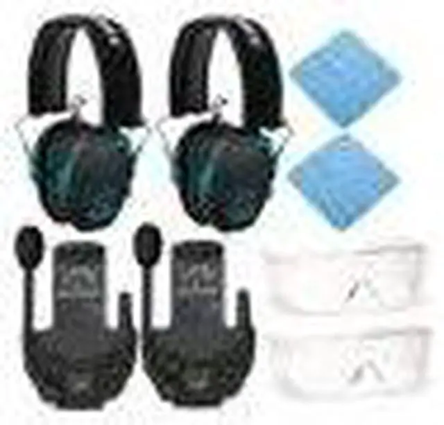 Alt view image 4 of 7 - Walkers Razor Shooting Muffs (Black/Teal) (2 Pack) with Accessory