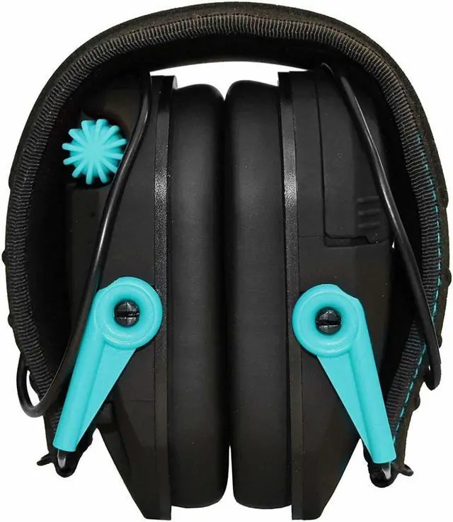 Alt view image 3 of 7 - Walkers Razor Shooting Muffs (Black/Teal) (2 Pack) with Accessory