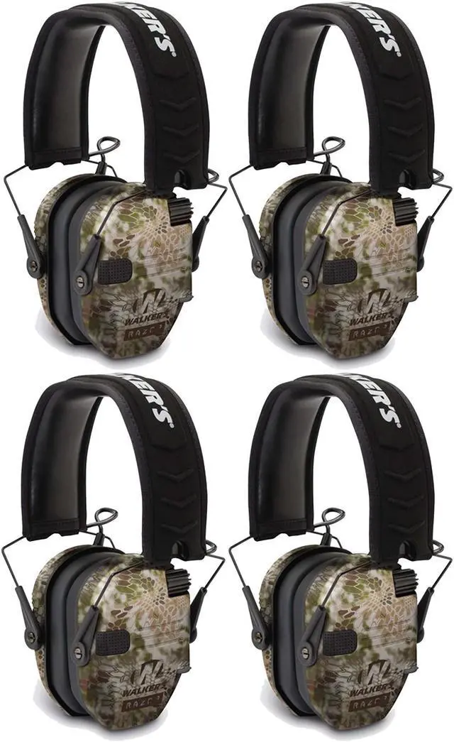 Main image of Walker's Razor Slim Electronic Shooting Muffs 4-Pack, Kryptek Camo