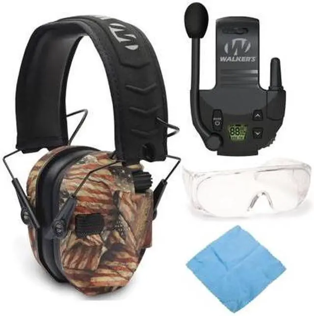 Main image of Walkers Razor Slim Electronic Shooting Muff (American Flag) Bundle