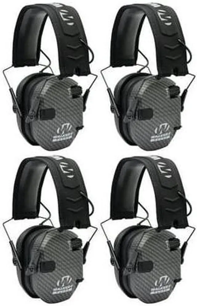 Main image of Walker's Razor Slim Electronic Shooting Muffs 4-Pack Bundle (Carbon Gray)