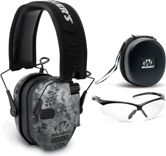 Main image of Walkers Razor Slim Electronic Muff (Raid) with Case and Shooting Glasses