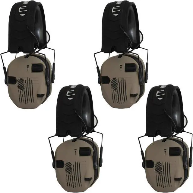 Main image of Walker's Razor Slim Electronic Shooting Muffs (4-Pack, US Flag-FDE)