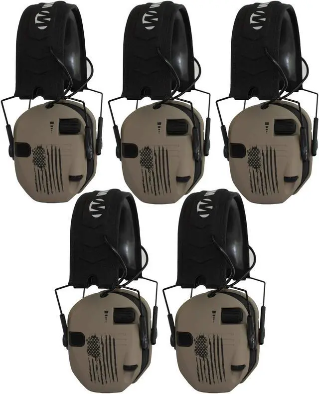 Main image of Walker's Razor Slim Electronic Shooting Muffs (5-Pack, US Flag-FDE)