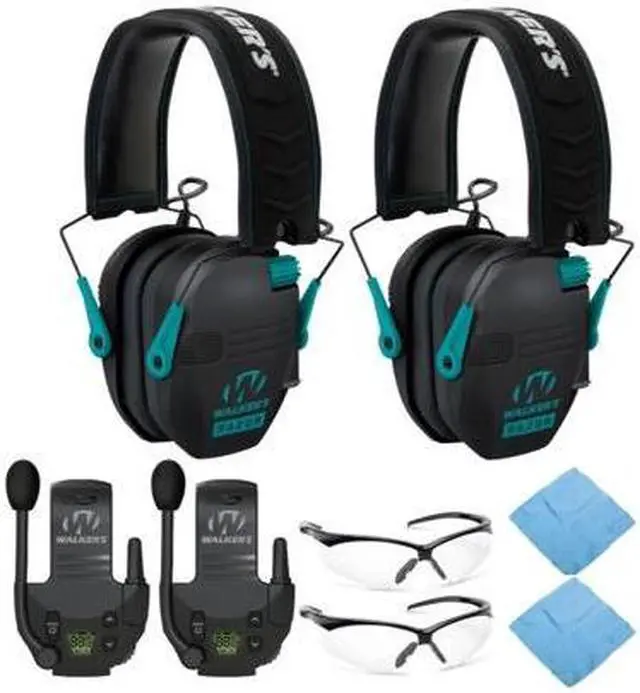 Main image of Walkers Razor Slim Electronic Muff (Black/Teal, 2-Pack) Bundle