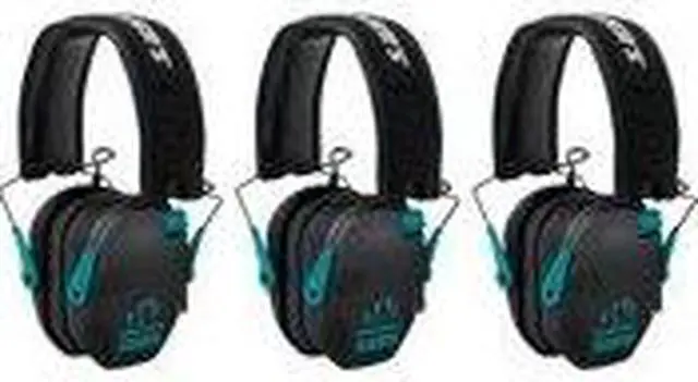 Alt view image 2 of 7 - Walker's Razor Slim Electronic Shooting Muffs 3-Pack (Teal)