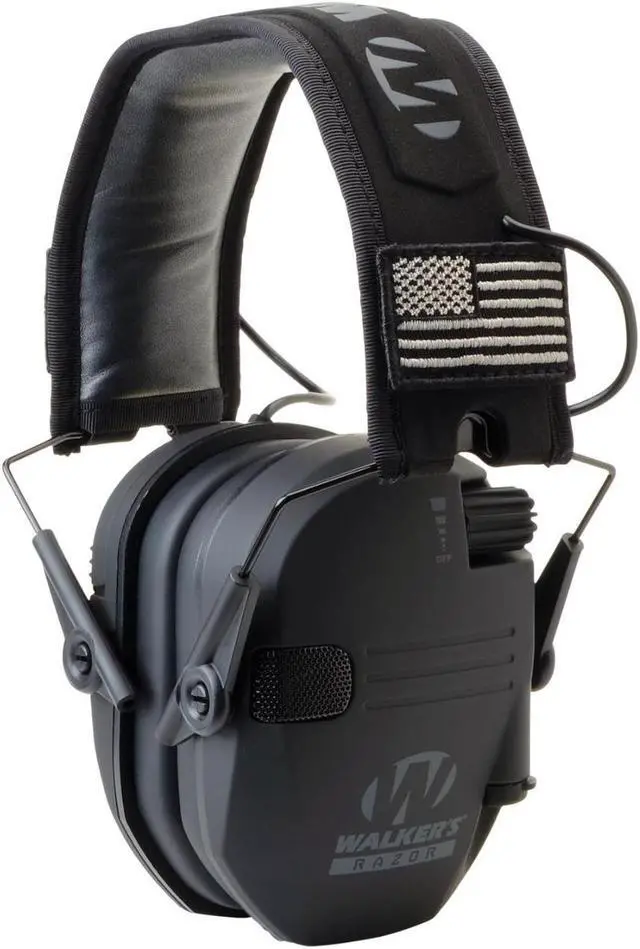 Alt view image 2 of 5 - Walker's Razor Slim Electronic Muff (Black Patriot Version, 2-Pack) Bundle