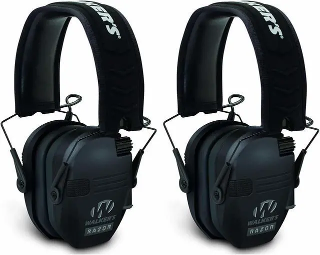 Main image of Walker's Razor Slim Electronic Shooting Muffs 2-Pack, Black