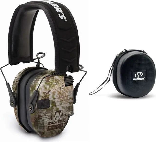 Main image of Walkers Razor Slim Electronic Shooting Hearing Protection Muff (Camo) with Case