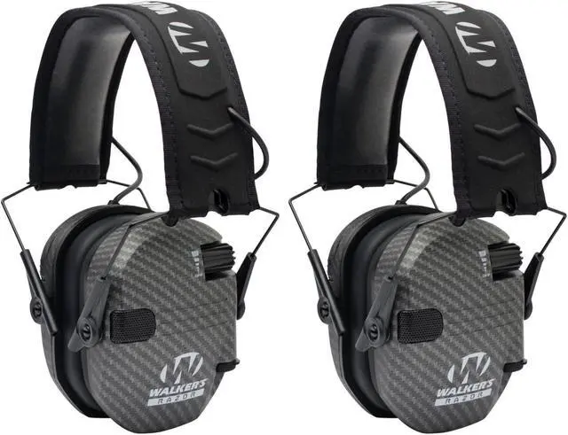 Main image of Walker's Razor Slim Electronic Shooting Muffs 2-Pack Bundle (Carbon Gray)