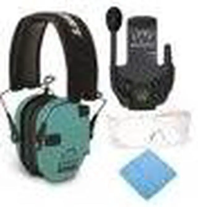 Alt view image 4 of 7 - Walkers Razor Slim Electronic Shooting Muff w/ Walkie Talkie, Glasses and Cloth