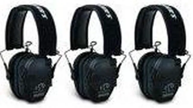 Alt view image 2 of 7 - Walker's Razor Slim Electronic Shooting Muffs 3-Pack, Black