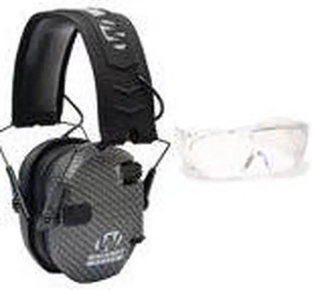 Alt view image 3 of 7 - Walker's Razor Slim Shooting Muffs (Carbon) with OTG Safety Glasses