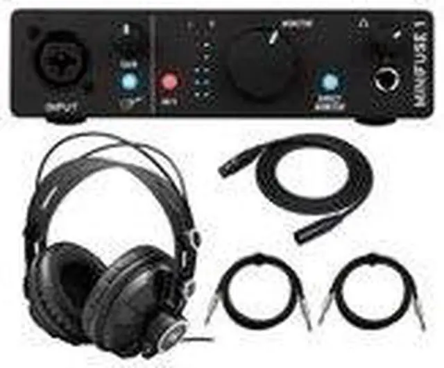 Alt view image 3 of 5 - Arturia MiniFuse 1 USB-C Audio Interface (Black) Bundle w/ Headphones and Cables
