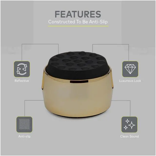 Alt view image 6 of 7 - Knox Gear Subwoofer Isolation Feet (4-pack, Black/Gold)