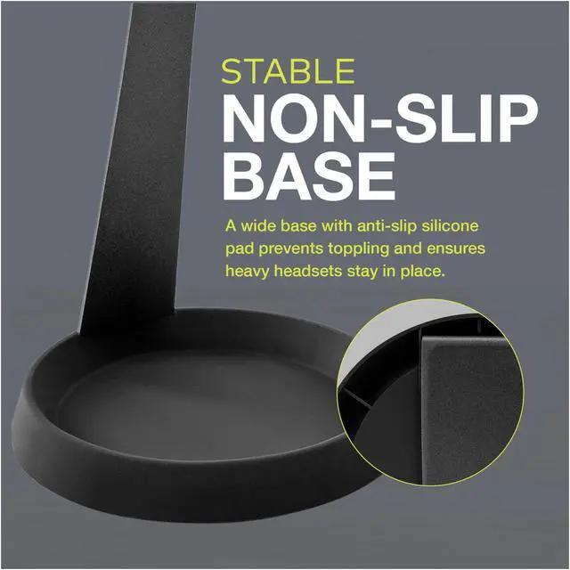 Alt view image 4 of 6 - Knox Gear Aluminum Headphone Stand for Desk with Solid Base Mount (Black)