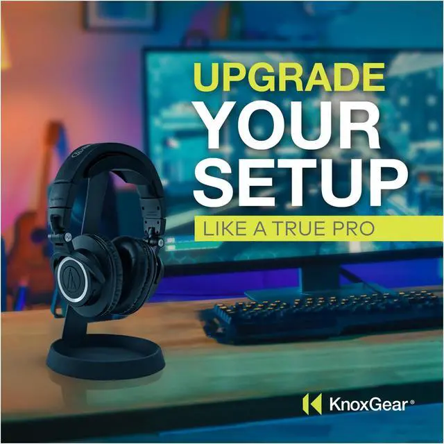Alt view image 6 of 6 - Knox Gear Aluminum Headphone Stand for Desk with Solid Base Mount (Black)