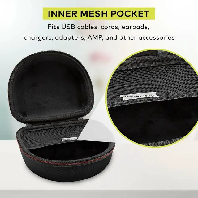 Alt view image 6 of 7 - Knox Gear Pro Headphone Case for Inward-Folding Studio Monitor Headphones