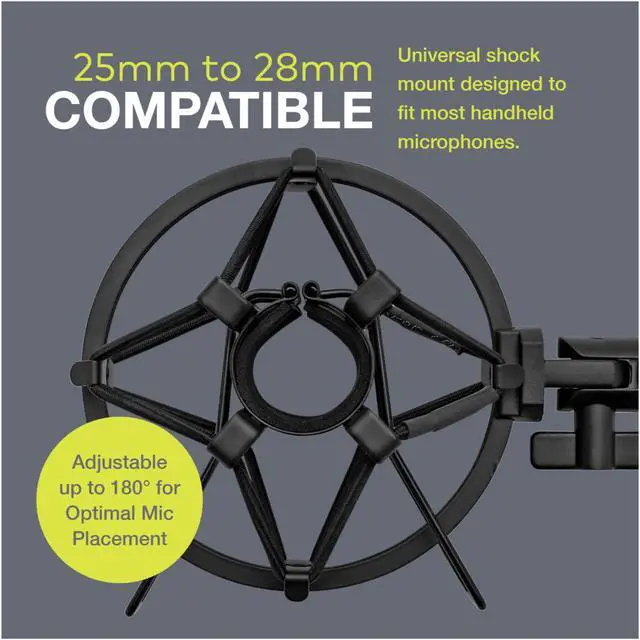 Alt view image 5 of 7 - Knox Gear Microphone Shock Mount for 25mm to 28mm Handheld Microphones