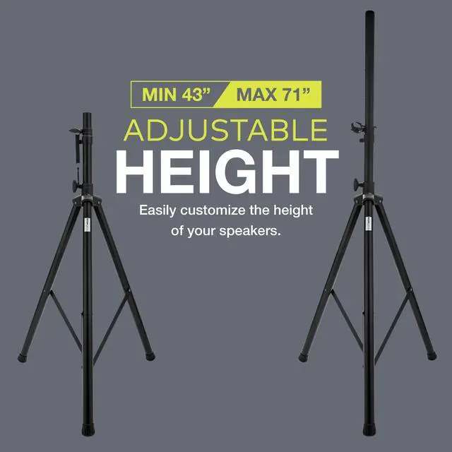 Alt view image 4 of 7 - Knox Gear Adjustable Tripod Speaker Stand Bundle