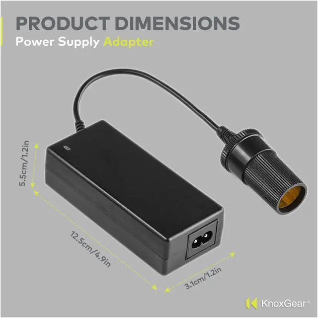 Alt view image 2 of 5 - Knox Gear AC to 12V DC Power Adapter