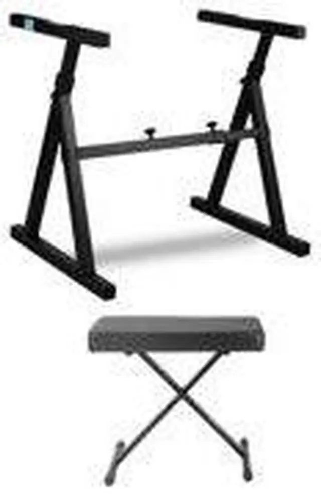 Alt view image 2 of 7 - Knox Z-Style Electronic Keyboard Stand with Adjustable X Style Keyboard Bench