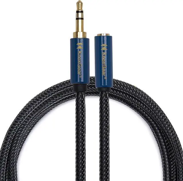 Alt view image 7 of 7 - Knox Gear Nylon Braided 3.5mm Male-Female Audio Extension Adapter Cable (6-Feet)